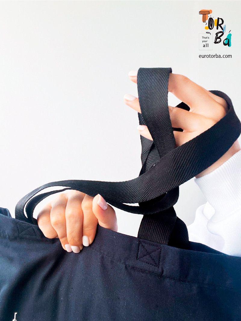 Шопер из бязи черный "Танчик" с печатью Размер: 38см х 42см