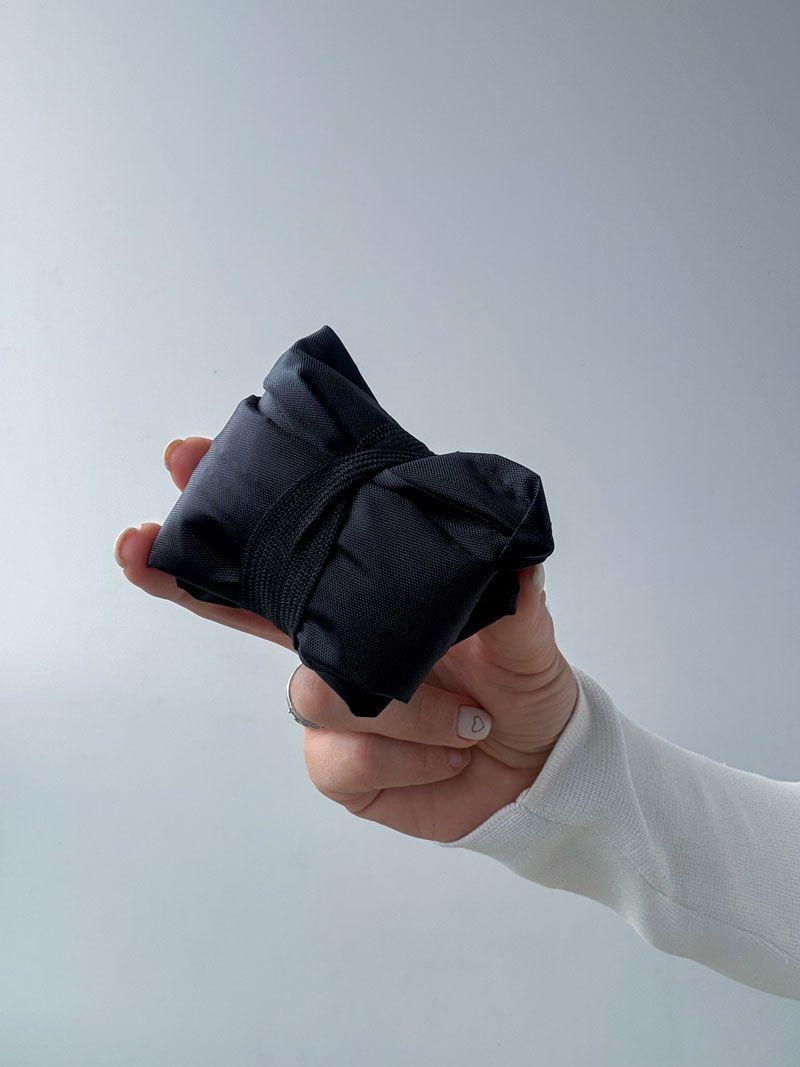 Чорна сумка-пакет з плащової тканини - легка складна екосумка для покупок і щоденного використання без друку розмір: 35см × 60см × 14см