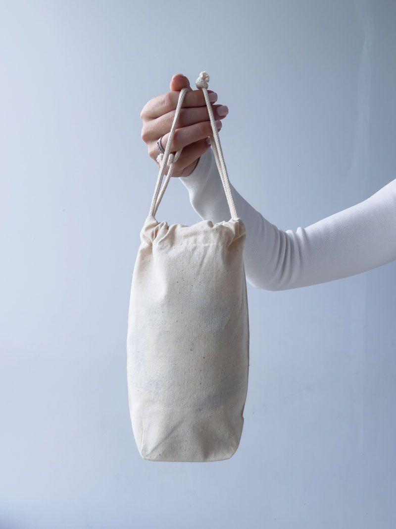 Мішечок із бязі з квадратним дном і бавовняним шнурком — натуральний тканинний пакет для пляшок та подарункового пакування без друку розмір: 17см х 22см х 9см