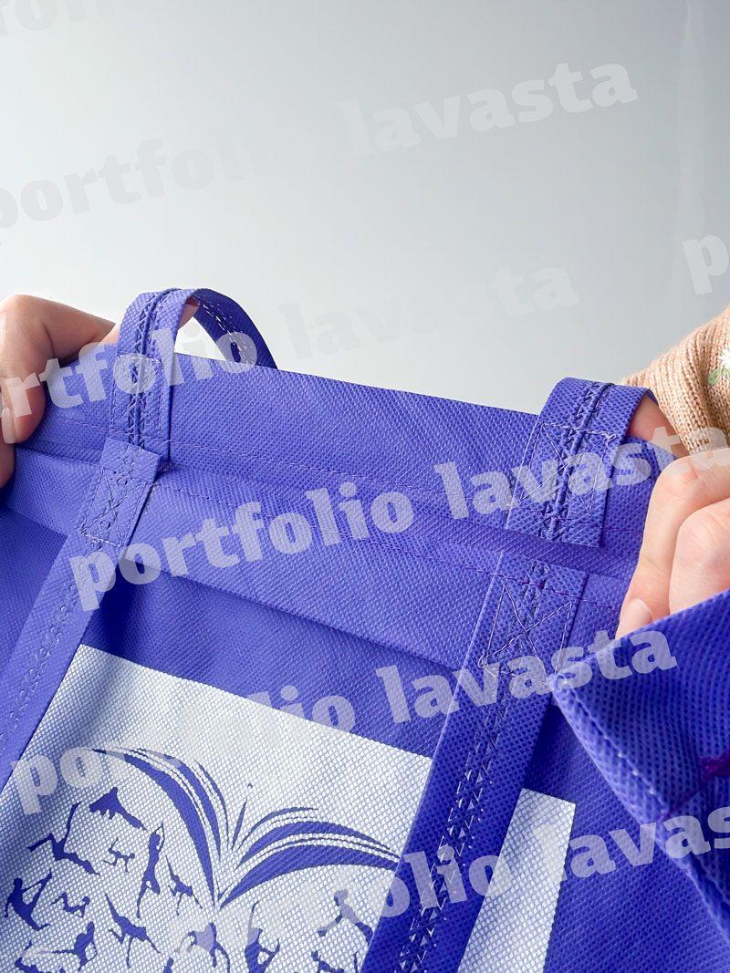 Сумка-шопер зі спанбонду фіолетового кольору - легка багаторазова еко-сумка для покупок, без друку, розмір: 46cм х 40см х 10см