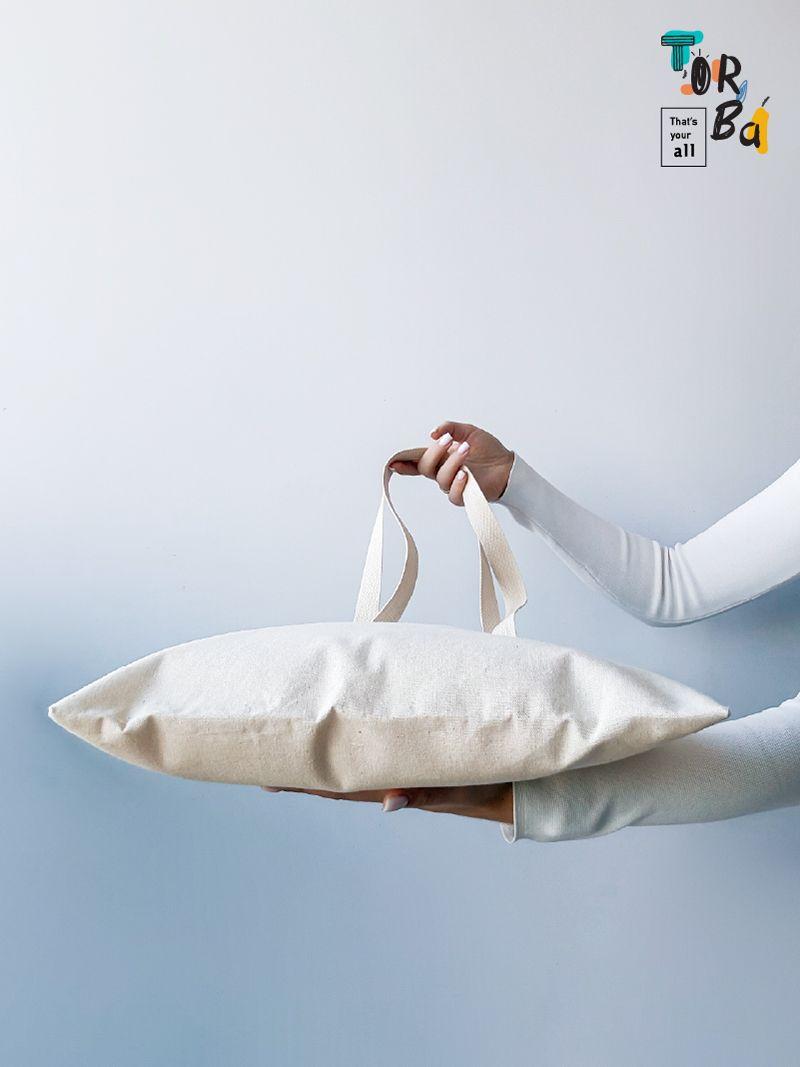 Світло-бежева стильна сумка-шопер з натуральної тканини для різних дрібничок на застібці-блискавці, без друку, розмір: 38см х 40см