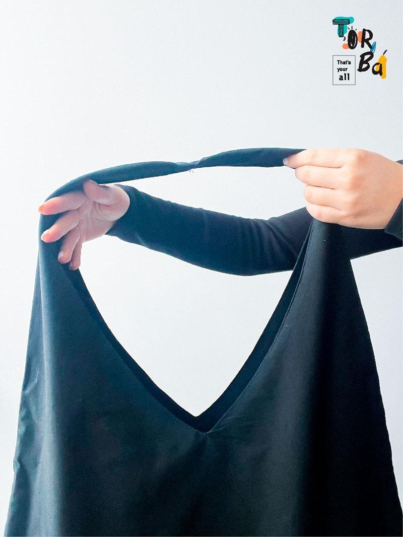 Большая сумка на плечо с цельнокройной ручкой двойной тканевой котонной без печати Размер: 55cм х 70см