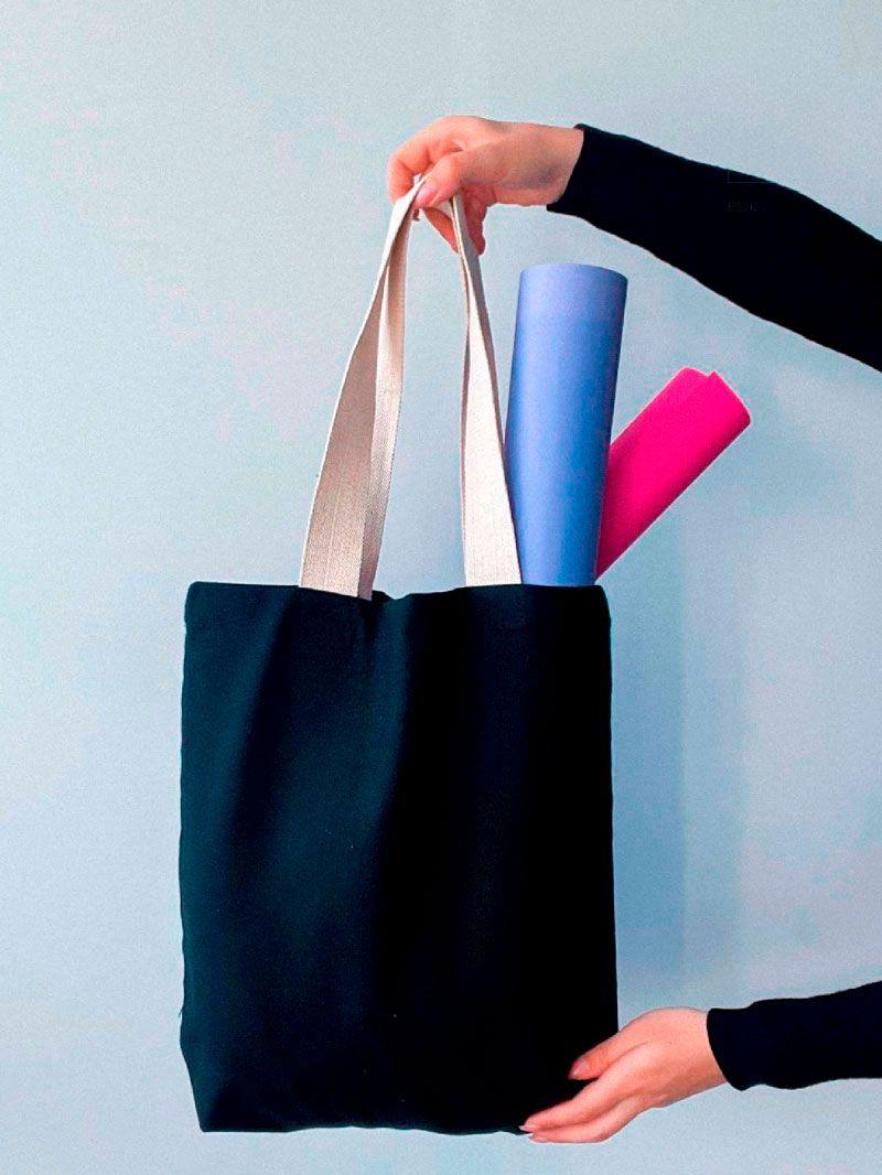 Шопер с дном и широкими ручками из стропы без печати Размер: 40см х 40см х 10см