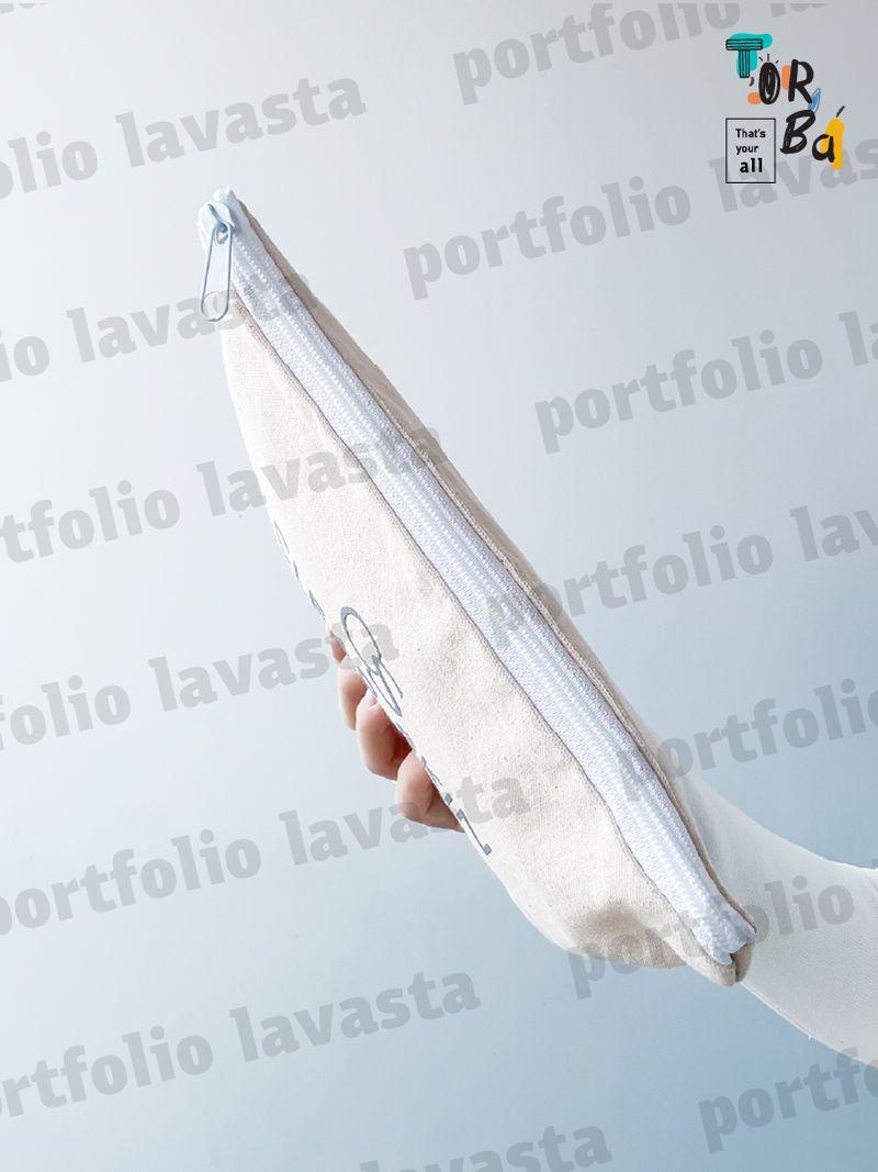 Еко-косметичка з натуральної тканини на блискавці, без друку, розмір: 25см х 18см х 5см