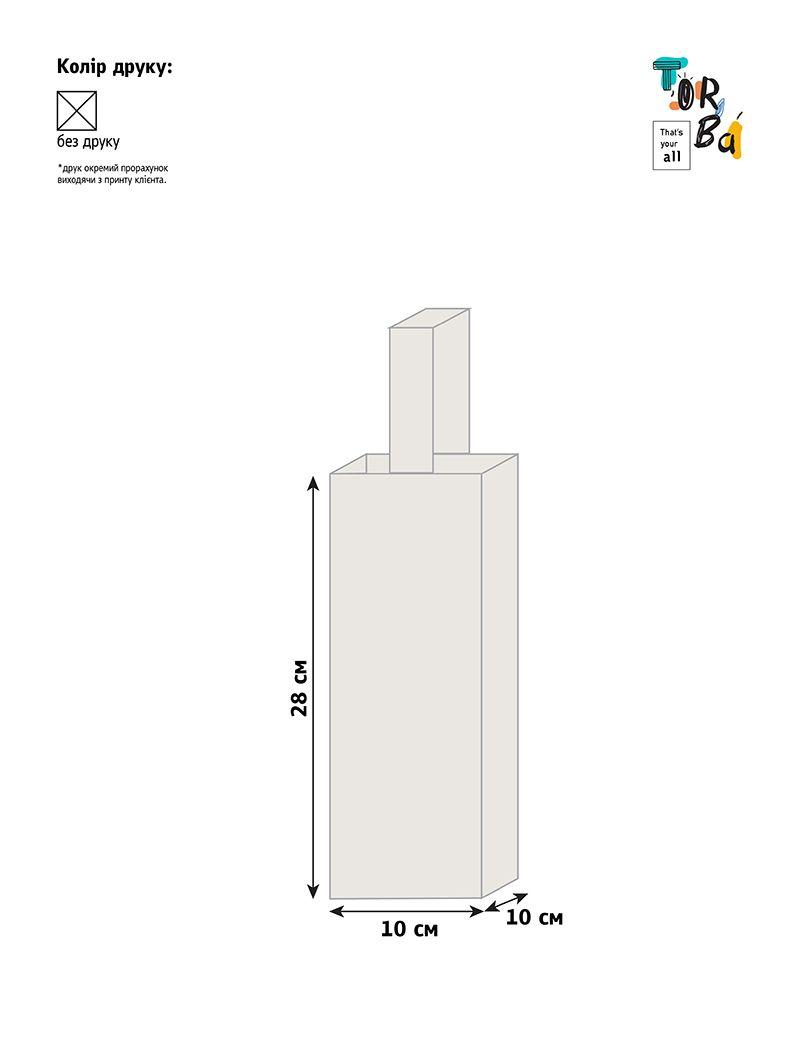 Цупка натуральна сумка для пляшки з саржі, без друку, розмір: 10см х 28см х 10см
