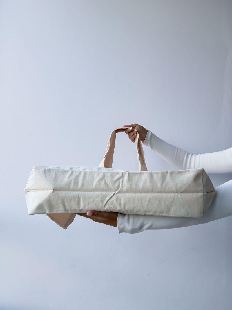 Велика сумка-шопер із саржі з внутрішніми кишенями — міцна тканинна екосумка для покупок та зберігання без друку, розмір: 50см х 35см х 15см