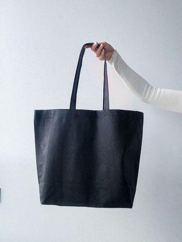 Чёрная сумка-шоппер из спанбонда – лёгкая экосумка для покупок и промо-акций без печати размер: 50/47см × 37см × 15см