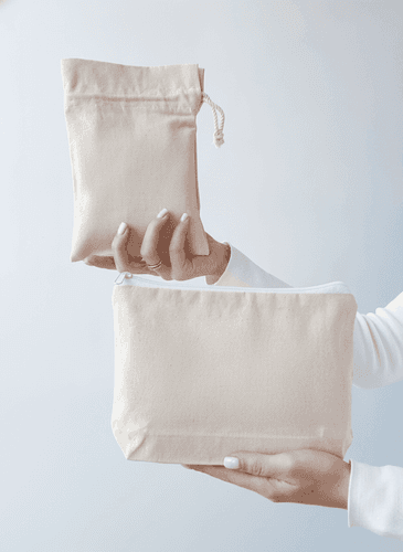 Natural Light Beige Double-Knit Pouch