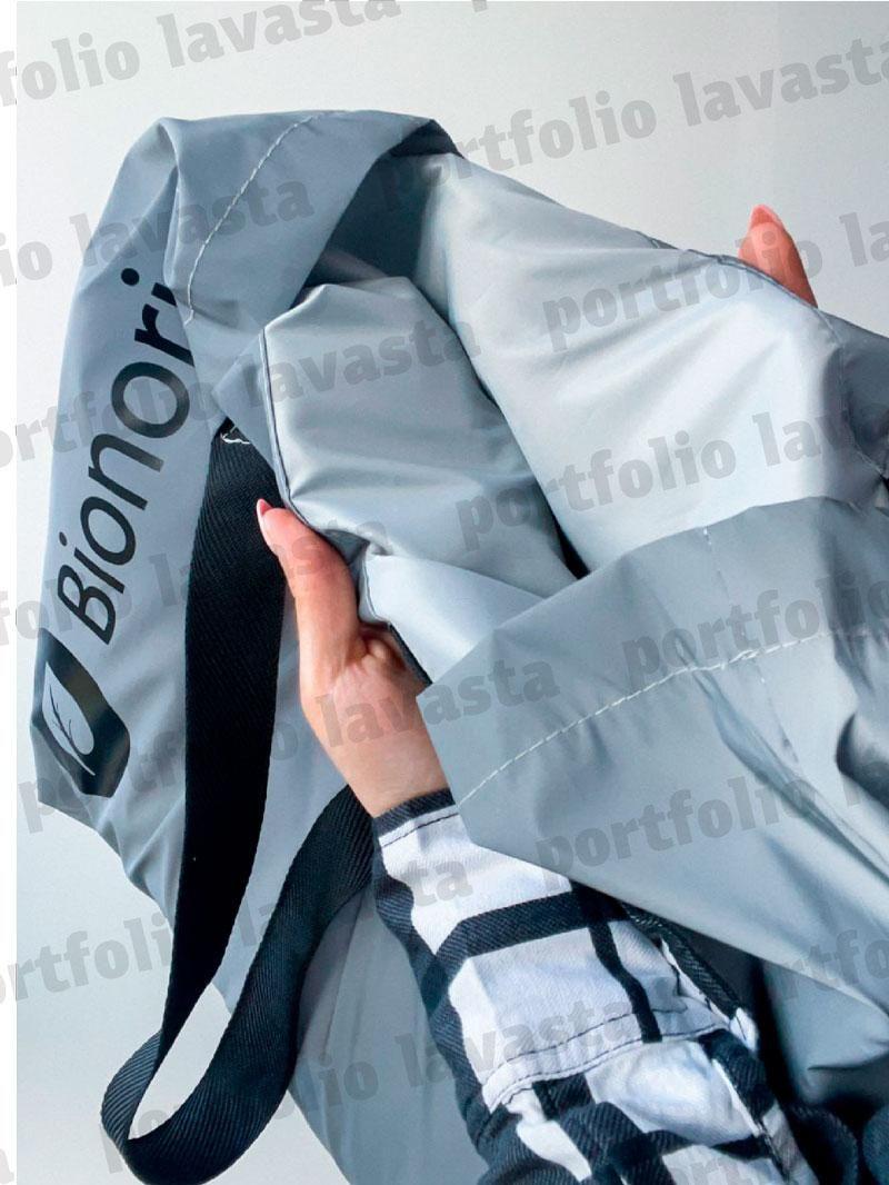 Сумка шопер из рефлективной светоотталкивающей плащевки с дном без печати Размер: 45см х 40см х 11,5см