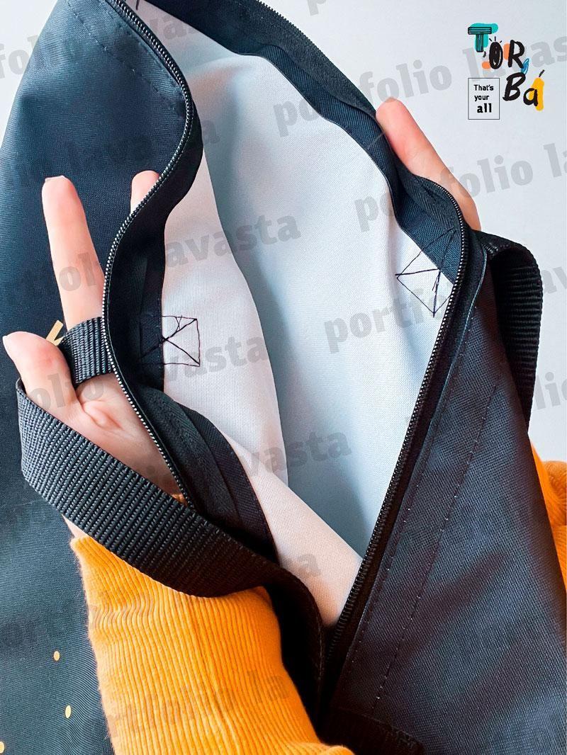 Горизонтальная сумка из оксфорда на застежке без печати Размер: 70cм х 50см