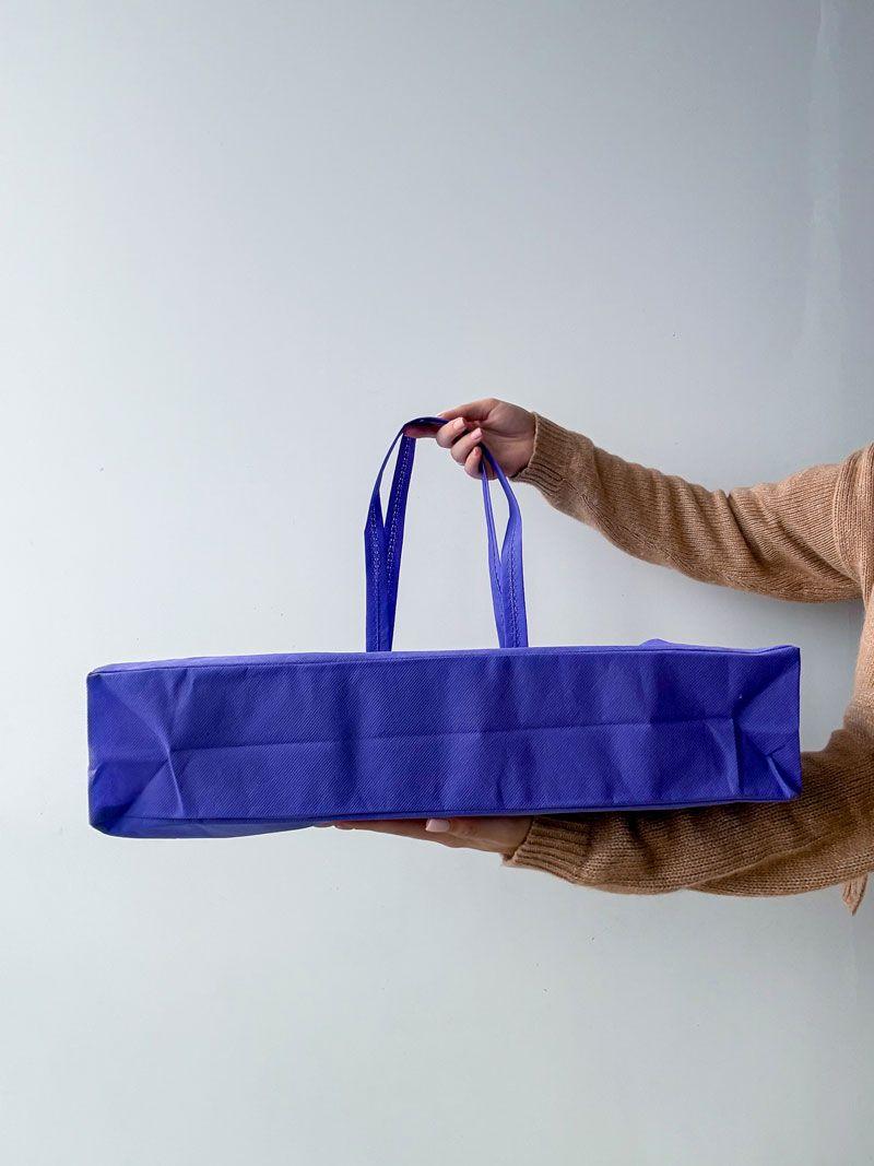 Сумка-шопер зі спанбонду фіолетового кольору - легка багаторазова еко-сумка для покупок, без друку, розмір: 46cм х 40см х 10см