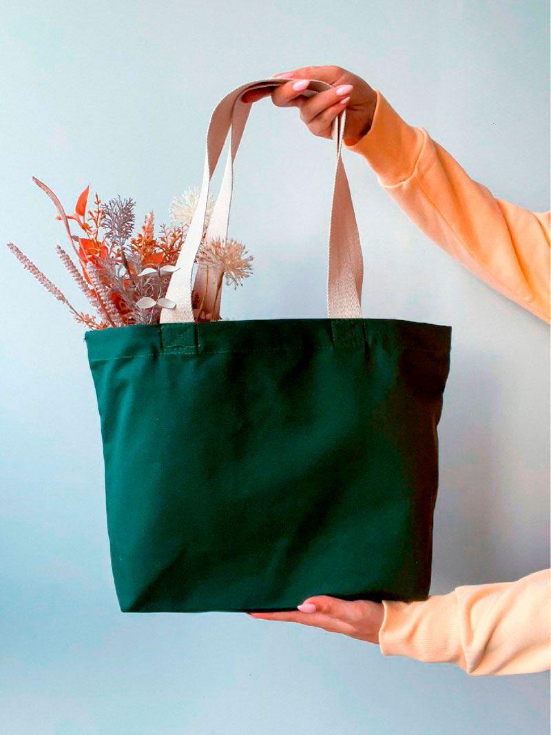 Сумка из канваса с дном пляжная модель без печати Размер: 46см х 31см х 13см