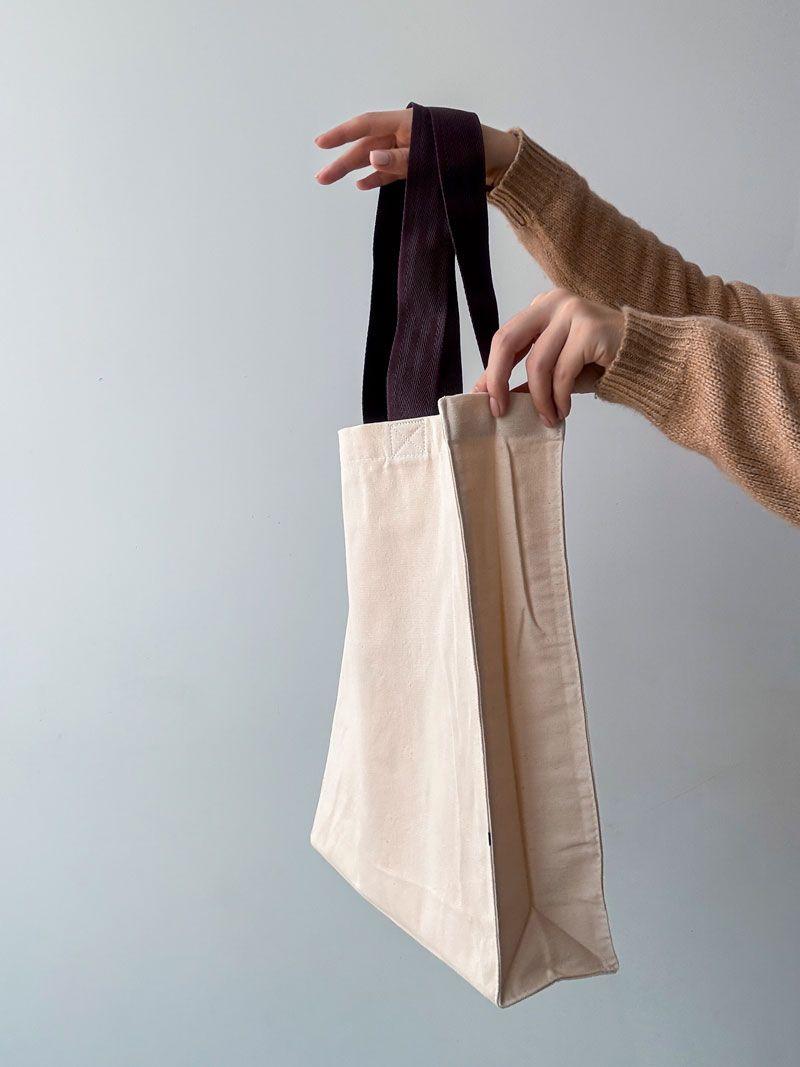 Еко-сумка шопер з щільної бавовни з довгими ручками - стильна багаторазова сумка для покупок та щоденного використання, без друку, розмір: 35см × 40см × 10см