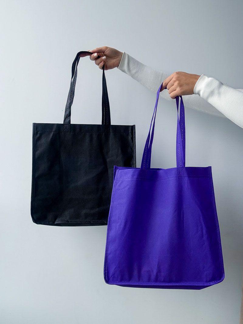 Шопер зі спанбонду з бічними вставками - легка еко-сумка з додатковим об’ємом для покупок, івентів і щоденного користування без друку розмір: 35см × 35см × 16см