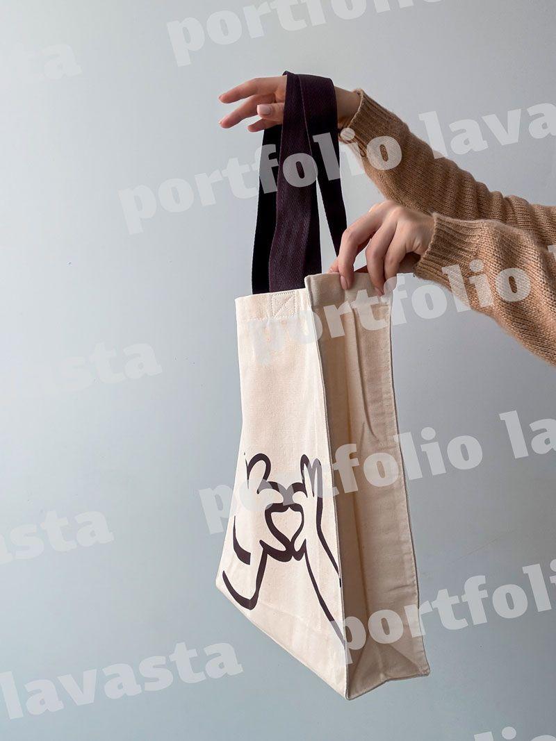 Еко-сумка шопер з щільної бавовни з довгими ручками - стильна багаторазова сумка для покупок та щоденного використання, без друку, розмір: 35см × 40см × 10см