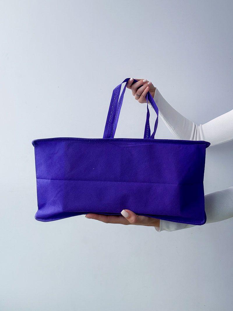 Шопер зі спанбонду з бічними вставками - легка еко-сумка з додатковим об’ємом для покупок, івентів і щоденного користування без друку розмір: 35см × 35см × 16см