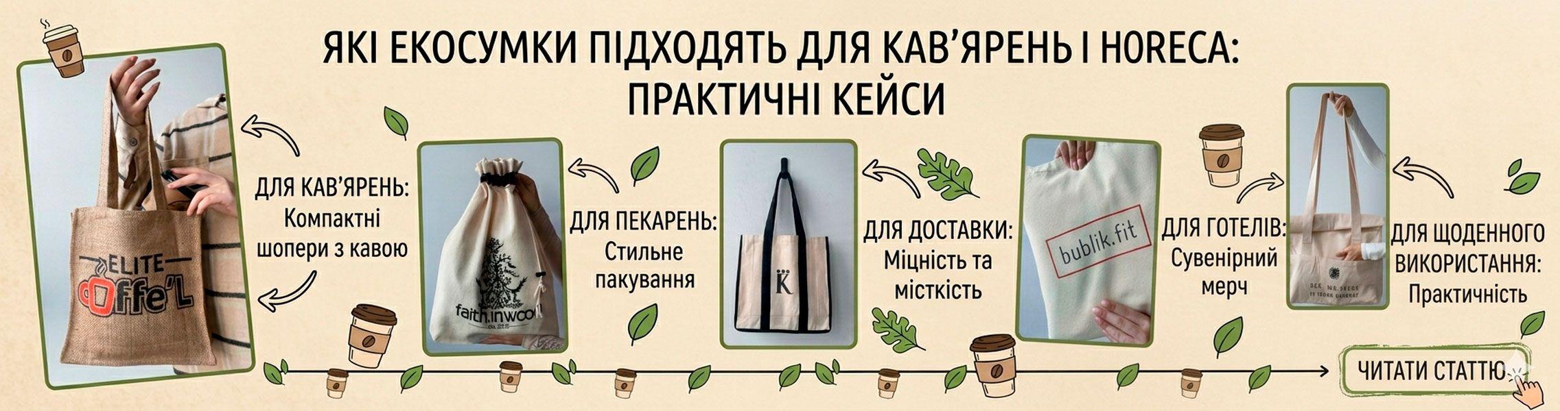 Які екосумки підходять для кав’ярень і HoReCa: практичні кейси