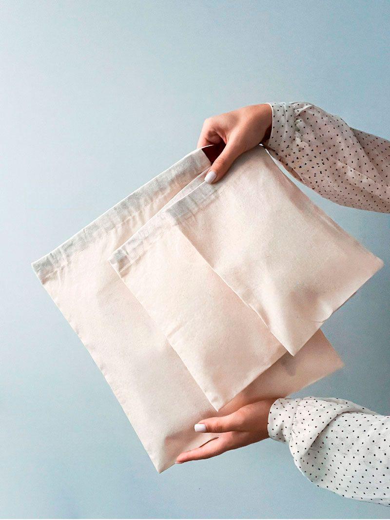 Мішечок з розмірами в асортименті з тонкого котону без друку 17 см х 24 см