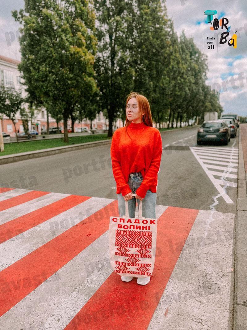 Велика котонова торба середньої щільності з дном без друку