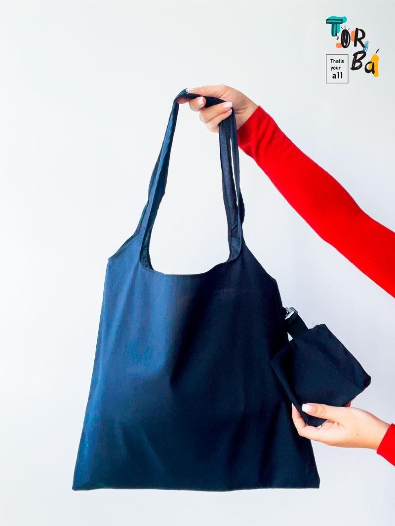 Сумка шопер с цельнокройными ручками в цветах в ассортименте с карманом на карабине для компактной сборки Чоний