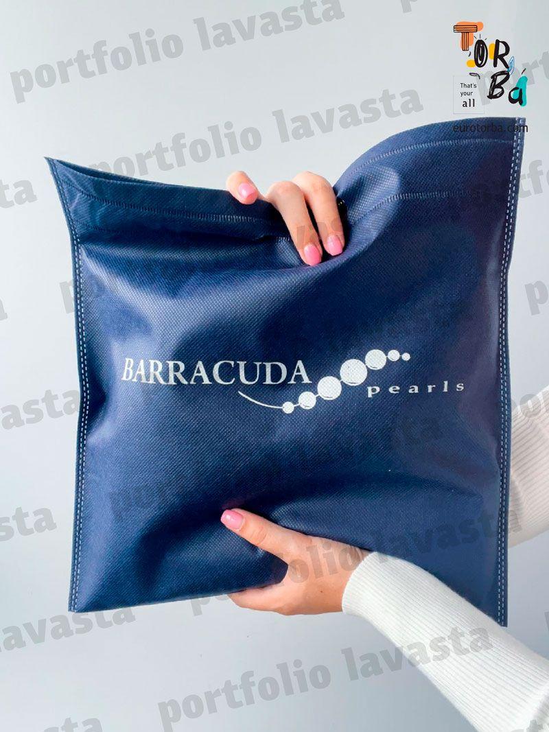 Сумка шопер із спанбонду темно-синя з вирубленою ручкою (Послуги)