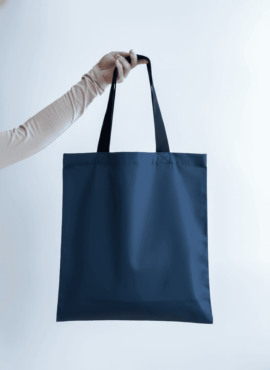Шопер з бавовняної саржі з чорними ручками для покупок