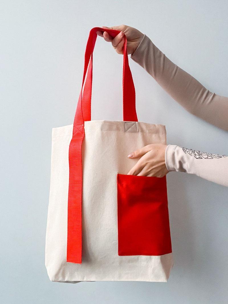 Белый шопер для нанесения Вашим логотипом без печати Размер: 38см х 42смх 7см