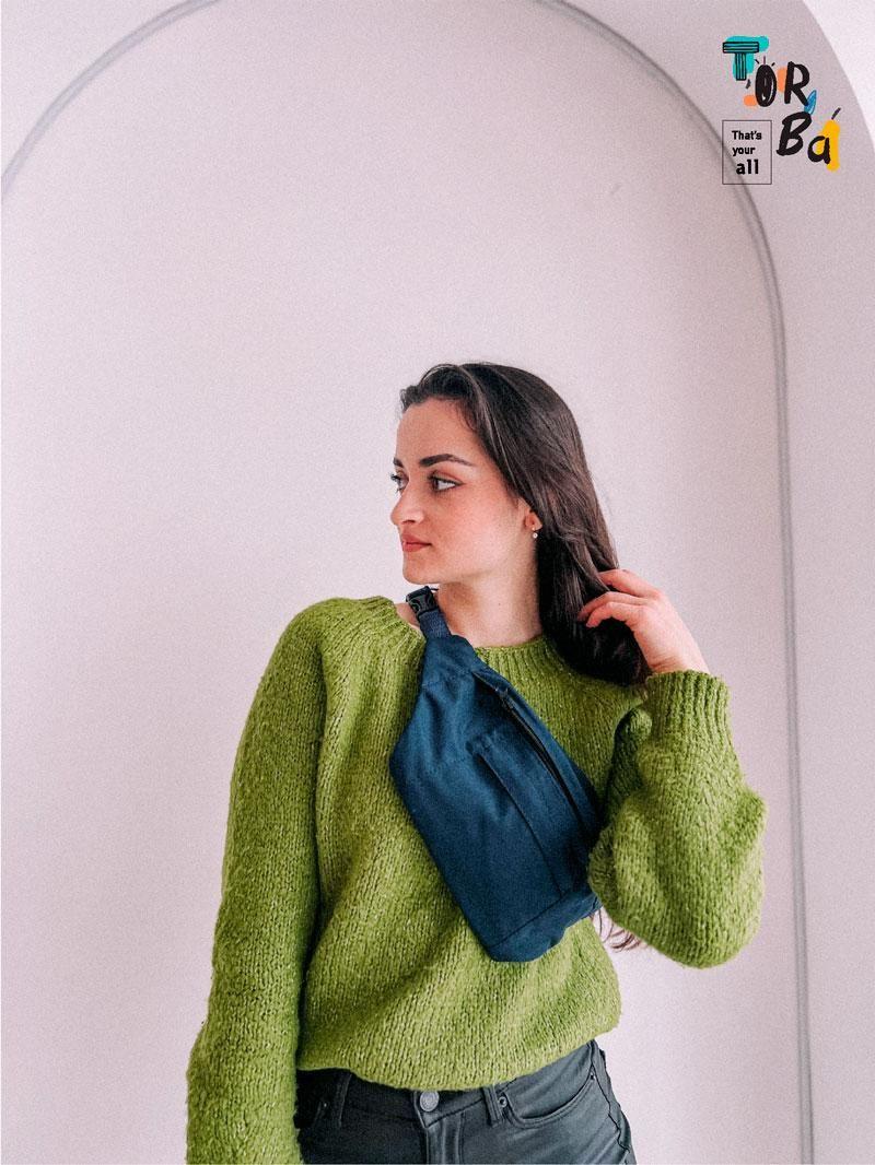 Бананка темно-синяя без печати Размер: 24/40cм х 20см