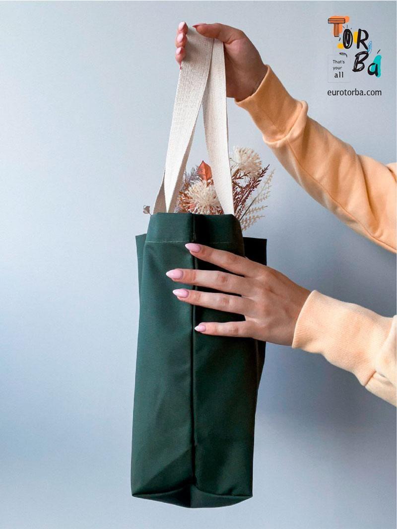 Сумка из канваса с дном пляжная модель без печати Размер: 46см х 31см х 13см