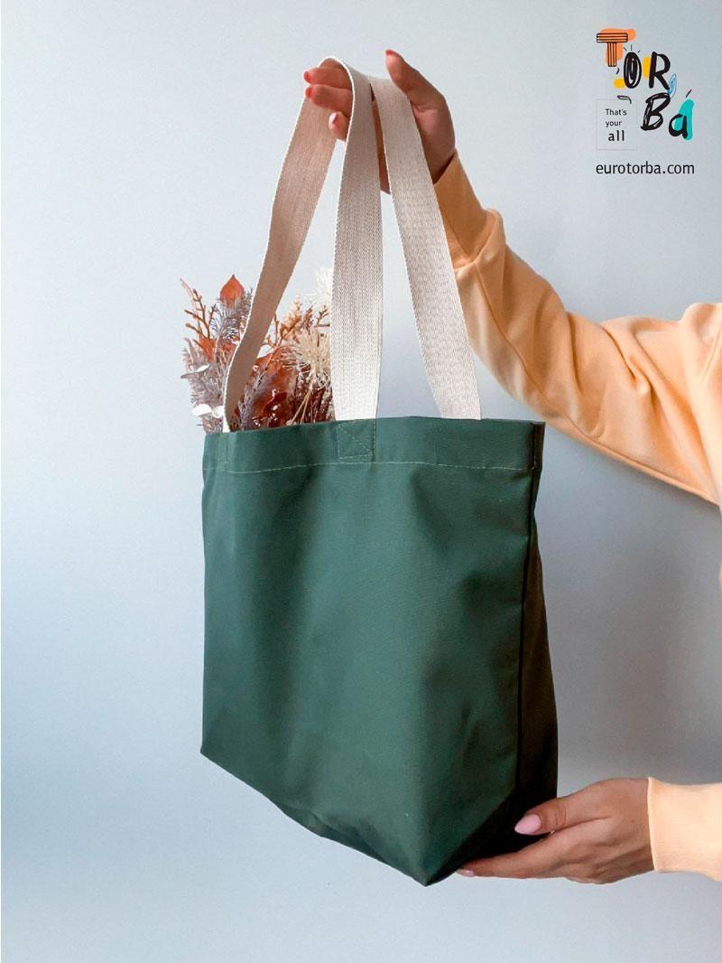 Сумка из канваса с дном пляжная модель без печати Размер: 46см х 31см х 13см