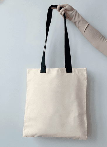 Eco-friendly tote bag with black handles