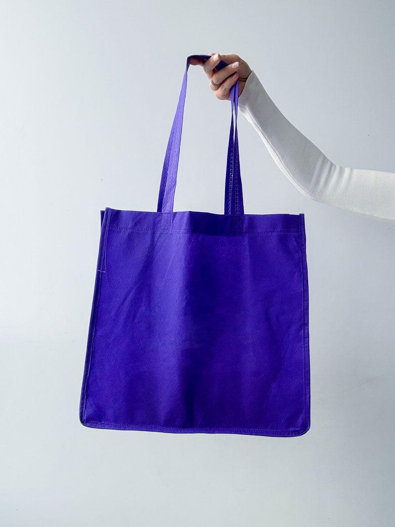 Шопер зі спанбонду з бічними вставками - легка еко-сумка з додатковим об’ємом для покупок, івентів і щоденного користування без друку розмір: 35см × 35см × 16см