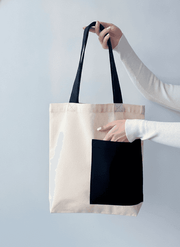 Light Beige Two-Ply Cotton Tote Bag