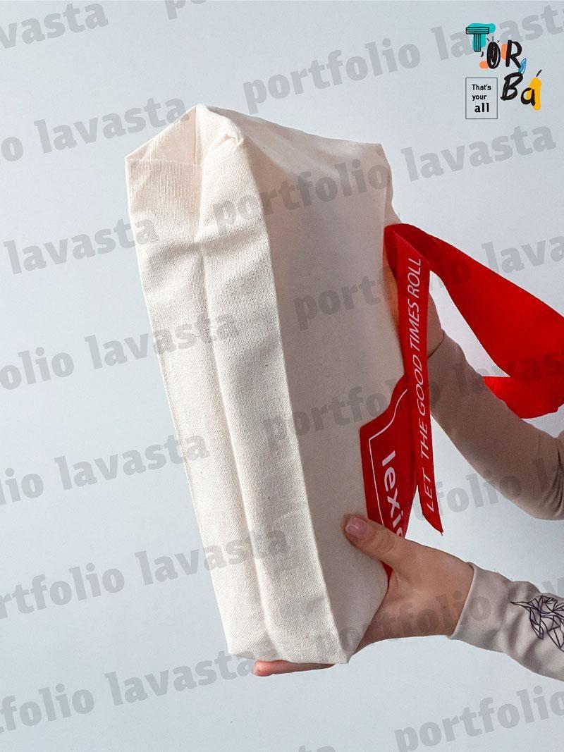 Белый шопер для нанесения Вашим логотипом без печати Размер: 38см х 42смх 7см